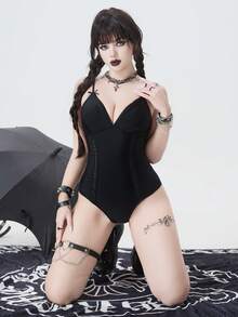 ROMWE Goth Women One-Pieces - Black - View 3