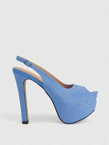 CUCCOO LuxiPop Women's Fashion Party Waterproof Platform High Heel Sandals - Blue - View 1