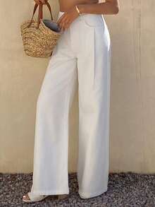 DAZY 女士常规腰围宽松都市休闲阔腿牛仔裤 - 白色 - 查看 3