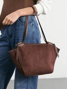 SHECARRY Women's Fashionable Versatile Shoulder Bag, Suitable For Daily Commute, Travel, Shopping, And Strolling - Coffee - View 6