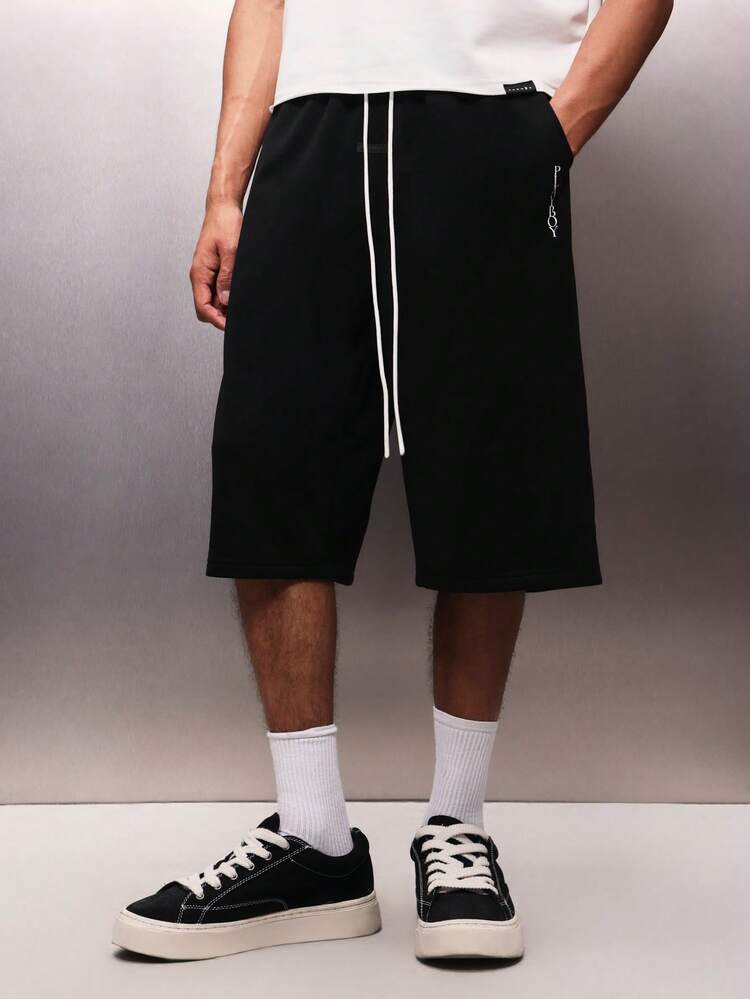PLAYBOY X SUMWON Knee Length Jersey Shorts With Drawstring