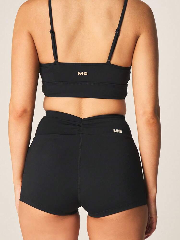 MISSGUIDED Short taille haute mini avec détail froncé, taille avec cordon de serrage et design lacé sur les côtés