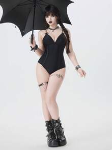 ROMWE Goth Women One-Pieces - Black - View 5