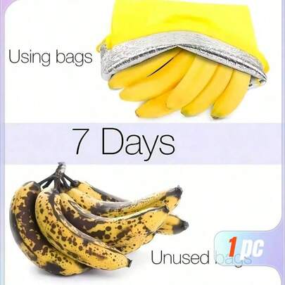 SHEIN 1 个黄色香蕉储物袋，防止成熟，香蕉储物袋，轻便方便可洗耐用水果收纳袋，厨房蔬菜水果保鲜储物袋，厨房用品