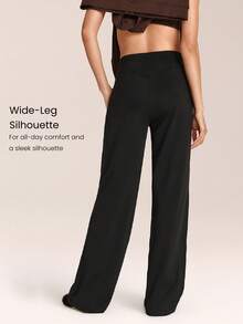 GLOWMODE CloudKnit 休闲运动弹力柔软轻盈可调节抽绳腰带侧插袋宽松版型慢跑裤日常休闲街头服饰 - 黑色 - 查看 2