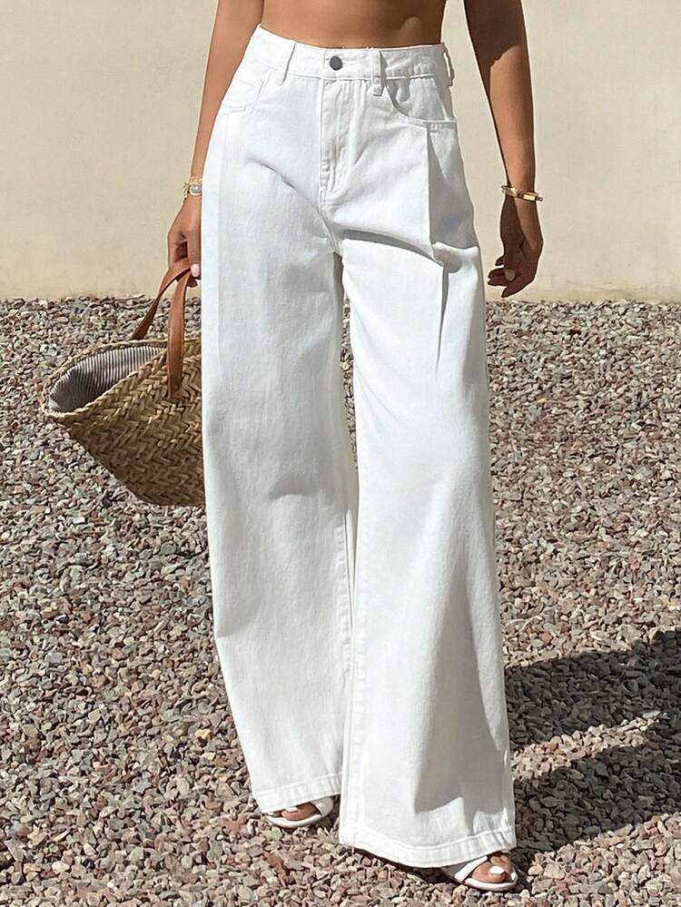 Women's Regular Waist Loose City Casual Wide Leg Jeans