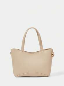 SHECARRY 女士手提包，杏色，小号，精致通勤款。 - 杏色 - 查看 1