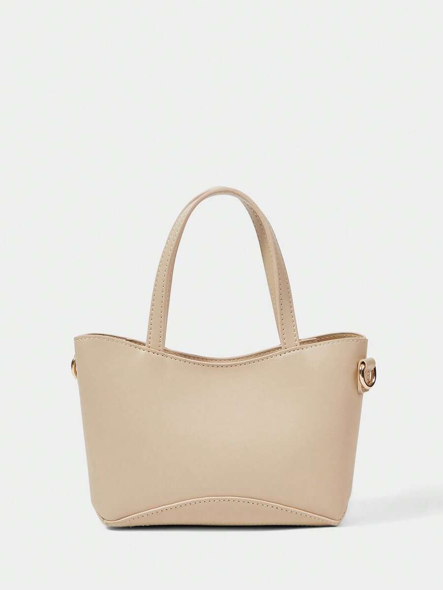 SHECARRY 女士手提包，杏色，小号，精致通勤款。 - 杏色 - 查看 1