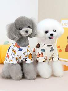 PETSIN 宠物春季新款狗狗服装 动物用品 宠物服装 狗狗背心 猫咪T恤 泰迪熊套装 小型动物服装 休闲酷炫背心 狗狗服装 猫咪服装 春夏两季新款背心 - 彩色 - 查看 9