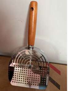 1个不锈钢猫砂铲，专为结团型猫砂盆设计，大号矿物砂铲，猫用便便铲 - 彩色 - 查看 6