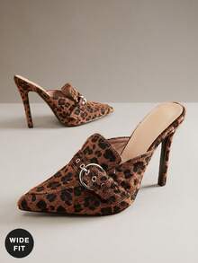 SHUZIA Scarpe con tacco a punta larga da donna in finta pelle con stampa leopardata, di moda, slip-on - Multicolore - Visualizzare 7