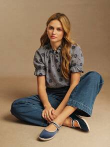 Rosivie 女士搭扣设计休闲平底鞋，适合日常穿着 - 藍色 - 查看 6