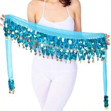 1件套肚皮舞亮片流苏裙，时尚肚皮舞腰带裙 - 彩色 - 查看 11