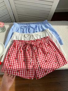 Comfortcana 3 chiếc quần short nữ cạp chun có dây rút, thoải mái, đa năng cho mùa hè, mẫu mới 2026. Bộ 3 quần short nữ mùa hè, đi nghỉ mát, ngày Valentine, đi chơi, du lịch, thường ngày, phong cách Y2K, mùa hè xuân, lễ hội, bãi biển, tiệc sinh nhật, đám cưới, đi chơi. - Nhiều màu - Xem 6