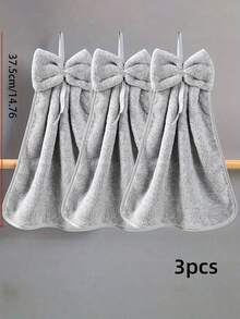 1条/3条装蝴蝶结挂式毛巾，蝴蝶结挂式毛巾，珊瑚绒速干毛巾，吸水性强，柔软带挂环毛巾，厨房清洁毛巾，浴室用品，茶巾，圣诞礼物，家居浴室装饰，秋季装饰，返校季抹布，厨房毛巾 - 彩色 - 查看 10