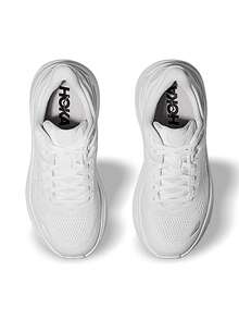 Hoka One One Bondi 9 男士运动鞋，吸汗透气，缓震轻便，百搭，纯色Logo，易洗快干，适合跑步、户外和日常穿着，白色，货号1162011-WWH - 白色 - 查看 7
