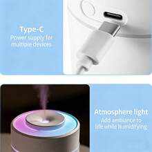 Mini Humidifier | 2 Mode Portable Mist Humidifier | Colorful LED Night Light | Quiet Operation Air Humidifier | Scheduled Auto-Shut Off Desktop Humidifier - Multicolor - View 2