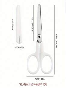 1/3/5pcs Mini White Scissors, Portable Stainless Steel Paper Cutter, Handmade Stationery, Office And Study Gift, Men's Tool. - White - View 3