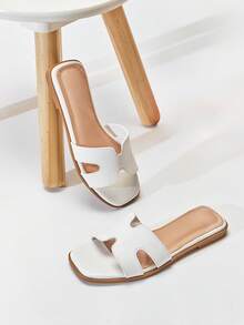Mini mi Children's White Casual Everyday Versatile Flat Sandals - White - View 3