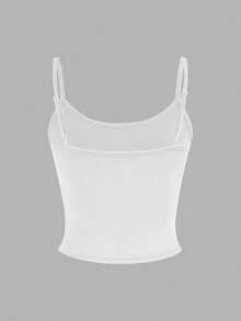 Tween Girl Casual Sports Minimalist Basic Knit Solid Color Fitted Cropped Tank Tops 4pcs Set Tween Girl - Burgundy - View 9