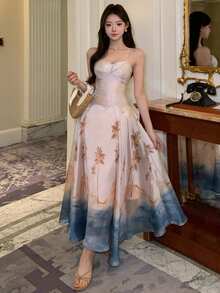 DAZY Women's Sleeveless Elegant Summer Fashion Mid-Length Dress - Baby Pink - View 8