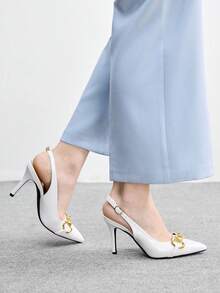 CUCCOO BIZCHIC Women Heeled Sandals Spring Shoes - White - View 1