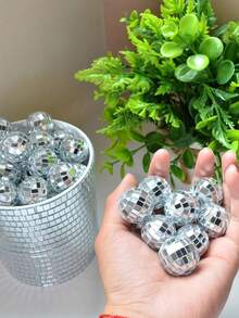20-Pack Mini Disco Balls - 70s Retro Silver Reflective  Ornaments For Aesthetic Room Decor, Wedding, Party, Christmas Holiday Decoration Bedroom Decor Home Decor Wall Decor - Clear - View 8