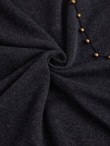 Freevana Áo thun cỡ lớn, màu trơn, cổ tròn, tay ngắn, dáng rộng, thoải mái, đa năng, thích hợp cho mùa hè. - màu đen - Xem 7