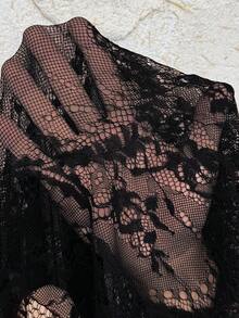 SHEIN Clasi Áo hai dây ren đen gợi cảm, thanh lịch dành cho nữ - Đen và trắng - Xem 6