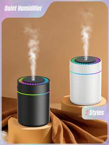 Mini Humidifier | 180mL Large Capacity USB Humidifier | 25-40mL/H High Mist Output | Quiet Operation Desktop Humidifier | Type-C Air Diffuser - Multicolor - View 1