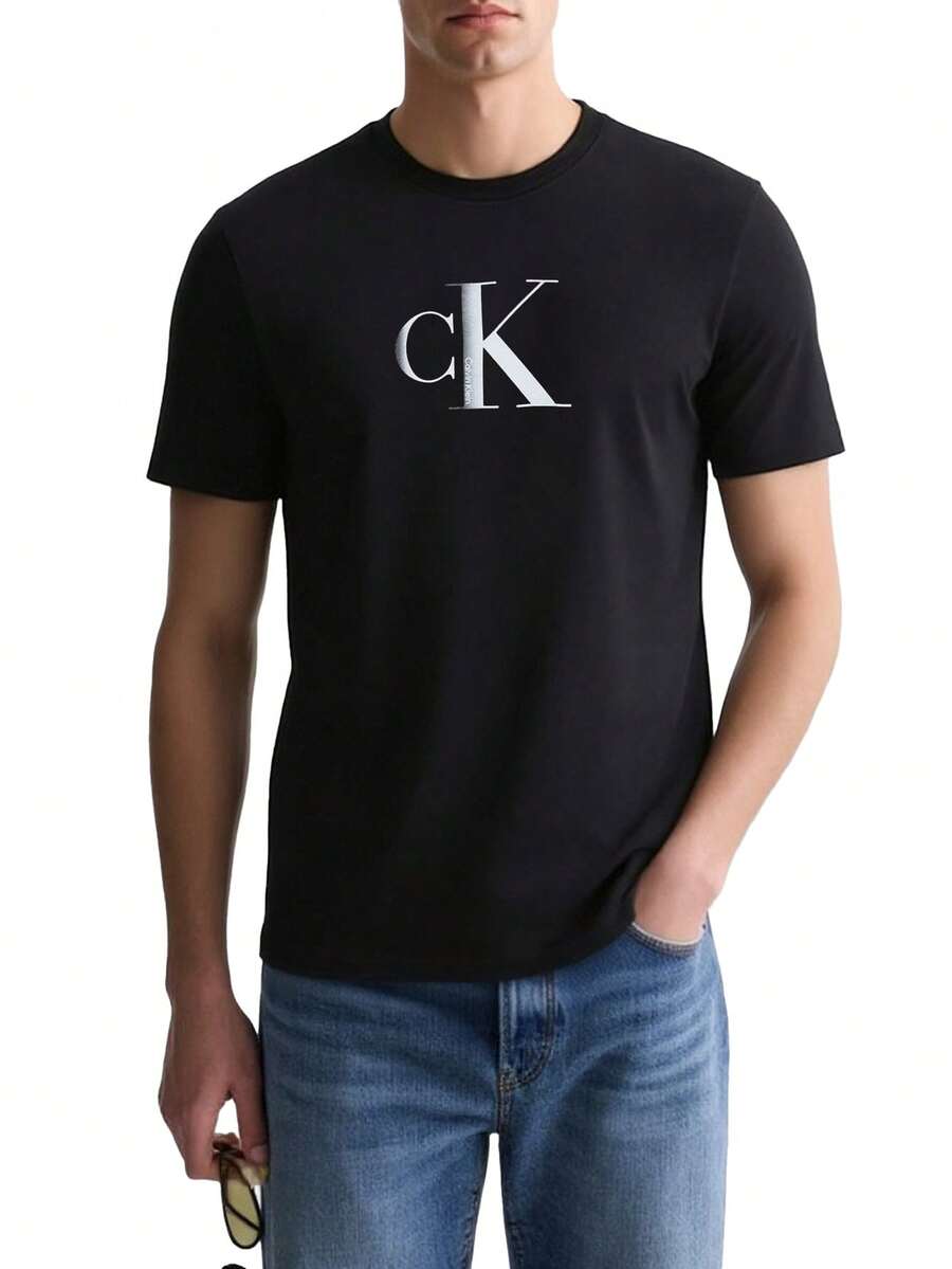 Calvin Klein Men's T-Shirts Soft Durable Comfortable Sports Outdoor Training Black LV04RC857G-UB1 - Black - View 1