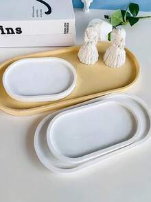 Elliptical Tray Resin Casting Mold - Flexible Silicone Mold For Jewelry Dishes, Bowls, Plaster, Concrete Crafts - White - View 7