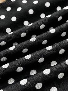 SHEIN Top de camisola corto de punto con estampado de leopardo y bufanda desmontable para adolescentes, primavera/verano - Blanco y Negro - Ver 5