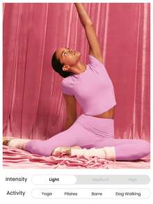 GLOWMODE Glow Era Soft Stretchy Round Neck Slim Fit Cropped Short Sleeve Active Crewneck Tee Low-Impact Yoga Pilates Gym Studio Daily Casual Wear - Pink - View 6