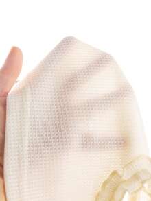 女童华夫格荷叶边无袖樱桃刺绣背心和喇叭裤套装，可爱休闲夏季装扮 - 杏色 - 查看 6