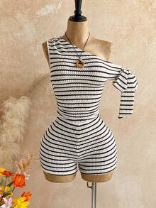 Soleia Sexy Spaghetti Strap Tie Waist Romper In Light Yellow, Suitable For Vacation, Party, Music Festival, Boho, Holiday Date, Afternoon Tea - Multicolor - View 6