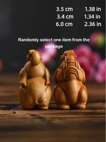 Madebyblanc Hand-Carved Chinese Cypress Wood Elephant Figurine, Auspicious "Elephant Facing Heaven" Sculpture For Wealth And Good Luck, Solid Wood Decorative Car Ornament Or Desk Decor, Exquisite Craftsmanship With Natural Wood Grain, Wooden Elephant Figurine Hand Carved Solid Wood Desktop Ornament Home Office Decor Natural Grain Collectible(The Color Of The Wood Products In Each Batch Is Different, Please Refer To The Actual Object) - Multicolor - View 13