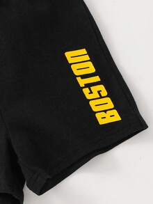 Cozy Pixies 2件套男婴字母印花圆领无袖背心和休闲短裤套装 - 彩色 - 查看 4