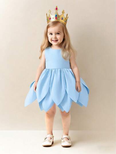 SHEIN Playful Pals Baby Girl Cute Whimsical Elegant Sweet Fairy Costume Adorable Dress Princess Dress Suitable For Outdoor Activities, Parties, Birthdays, Photo Shoots, Stage Performances