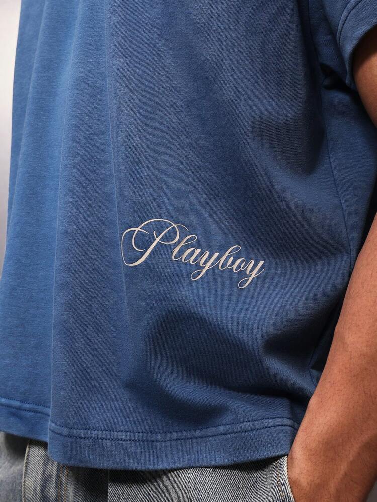 PLAYBOY X SUMWON Washed Boxy Tee With Print