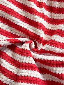 Soleia 女士度假白色针织仙女褶皱纹理深V领系带连体裤，修身剪裁，适合派对、圣诞节、约会、夜店、波西米亚风、度假、秋季等场合 - 紅白色 - 查看 6