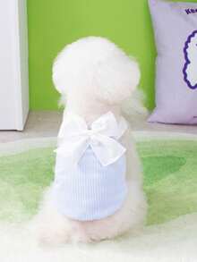 PETSIN 狗狗服装、猫咪服装、动物裙装、宠物春夏新品系列、幼犬连衣裙、公主风百搭连衣裙、条纹印花、小型动物服装、清凉防晒霜 - 彩色 - 查看 4