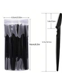 30/40pcs Unisex Face Razor, Multi-Purpose Eyebrow Trimmer, Facial Hair Removal Tool, Silicone Protected Eyebrow Trimmer, Easy Shaving Razor - Black - View 4