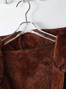 Ellevyn 女士优雅加厚保暖长袖连帽外套，黑色，秋冬款 - 酒紅色 - 查看 3