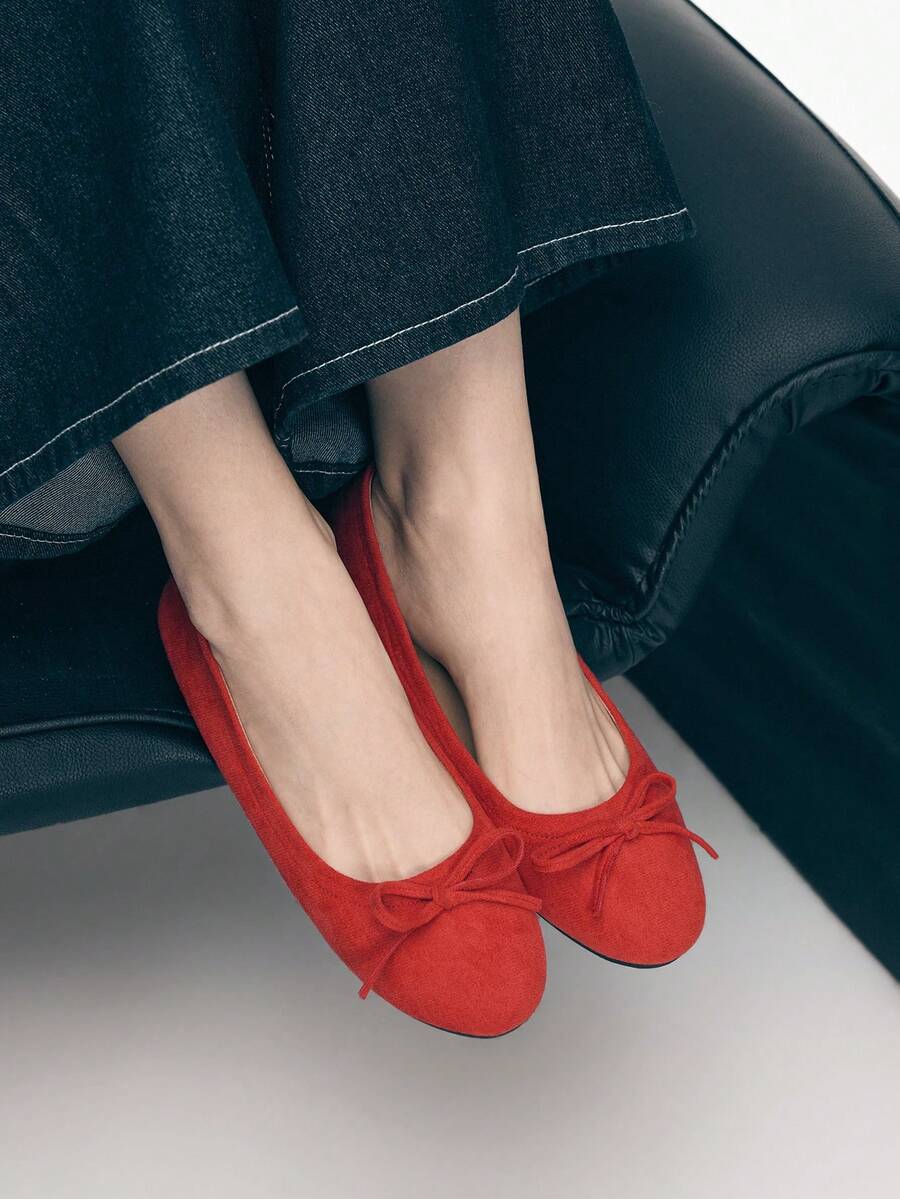 Mnmlis Bailarinas para mujer - Rojo - Ver 1