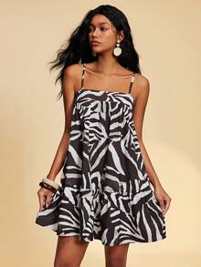 Travachic Women's Casual All-Over Print Ruffle Hem Camisole Dress - Multicolor - View 5