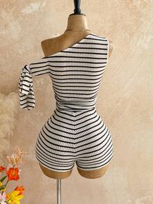 Soleia Sexy Spaghetti Strap Tie Waist Romper In Light Yellow, Suitable For Vacation, Party, Music Festival, Boho, Holiday Date, Afternoon Tea - Multicolor - View 2