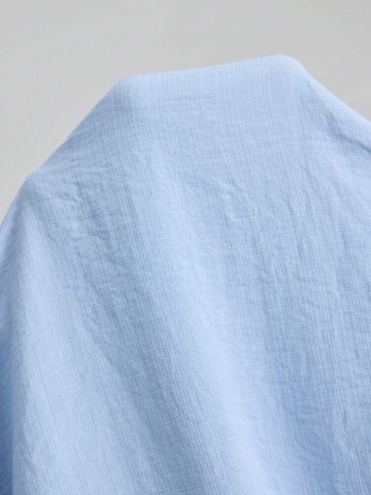 2026ss Women's Solid Color Collared Waist Tie Ruched Long Dress, Suitable For Daily Wear, Dates, And Parties Beach Clothing, All Season  Ins Celebrity Same Style Vacation Style, Exotic Atmosphere, Country Concert, Western Style Clothing, High-Grade Fabric, Comfortable And Breathable Bohemian Style Vacation Wear Modern Urban Casual Fashion Business Casual Women's Office Wear Low-Key Old Money Style High-End, Elegant, Old-Fashioned Cruise Attire For Wedding Guests Baby Blue Textured Fabric