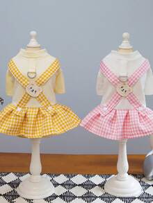 PETSIN 狗狗服装、猫咪服装、动物裙装、宠物春夏新品系列、幼犬连衣裙、公主风百搭连衣裙、条纹印花、小型动物服装、清凉防晒霜 - 彩色 - 查看 3