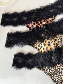 3件套女士蕾丝边丁字裤 - 彩色 - 查看 7